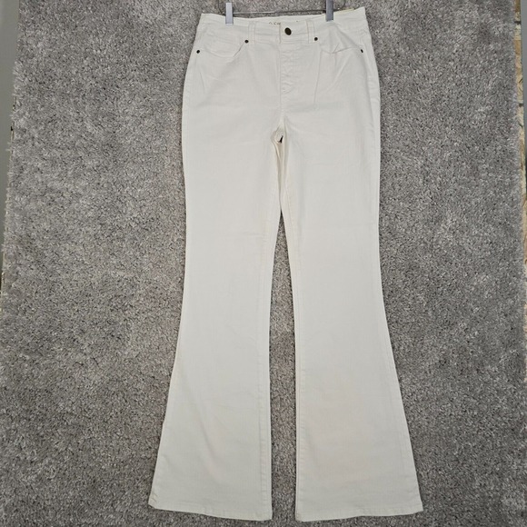 Soft Surroundings Jeans Womens 6T-8T White Triple‎ S Flare Slimming Stretch - Picture 1 of 13